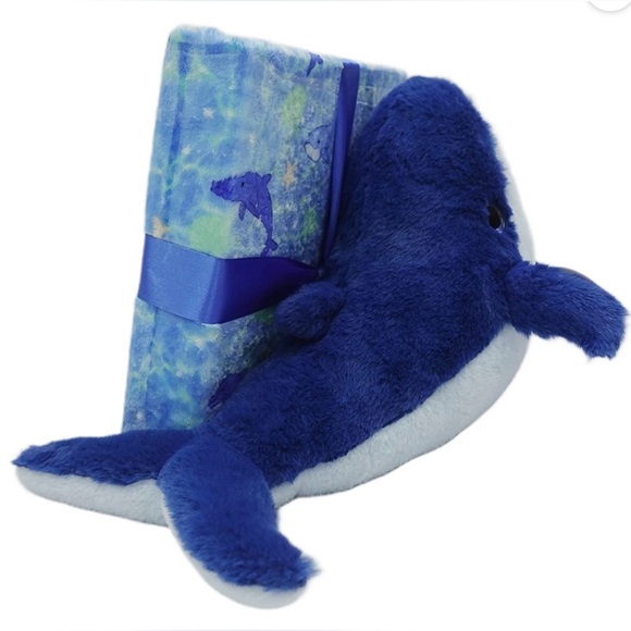 Whale Plush with Blanket Gift Set, Blue, 35" x 47" - Picture 2 of 4